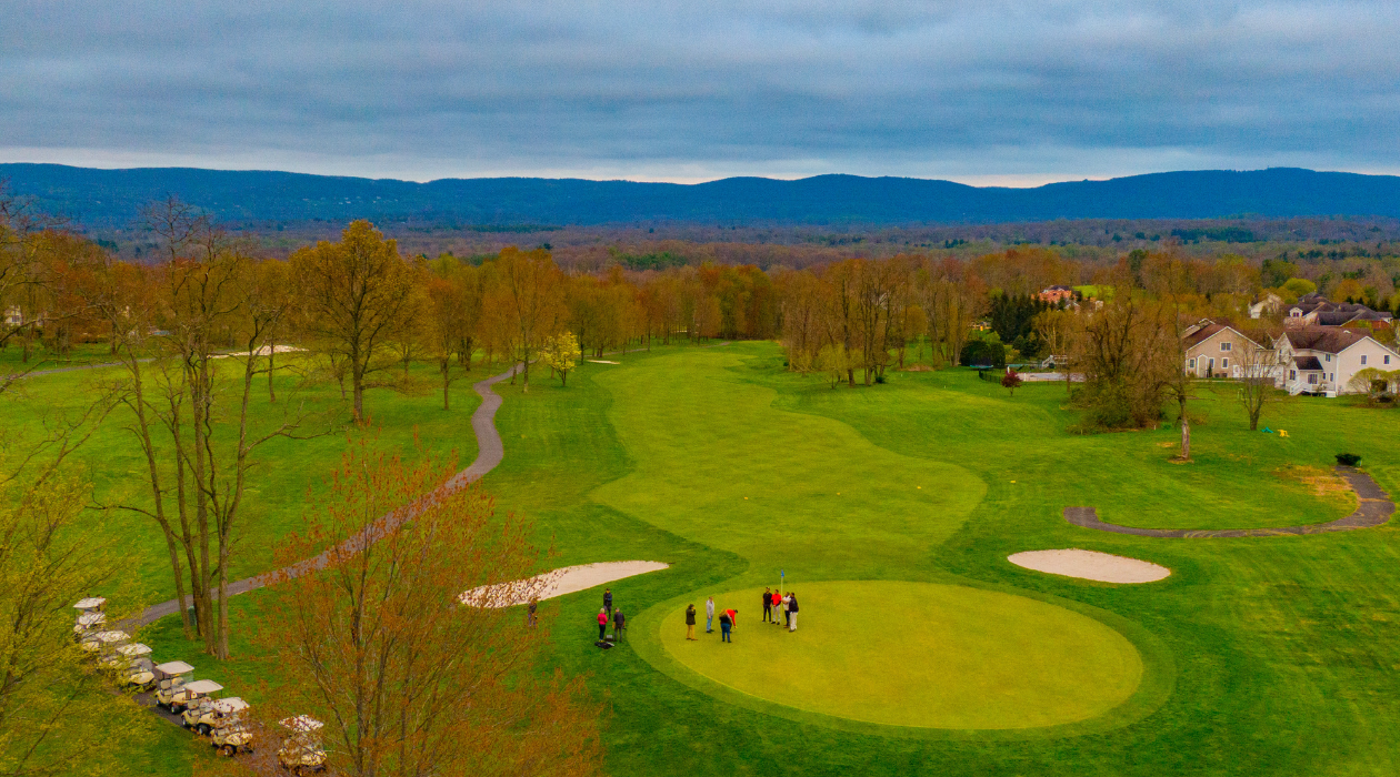 Beekman Golf Course aerial view during autumn